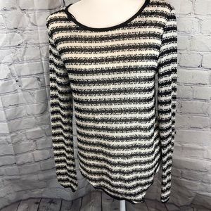 Jaye.e. Open Knit Sweater Black White Small